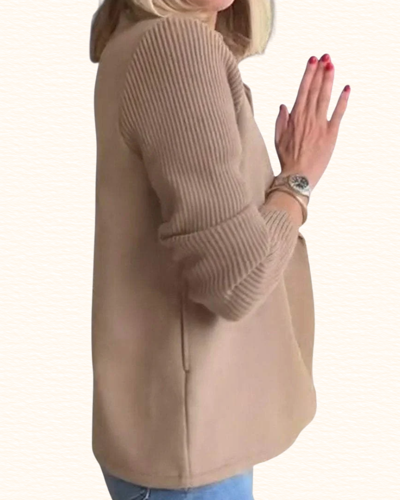 Blazer À Manches Contrastantes Pour Femme | Double Boutonnage