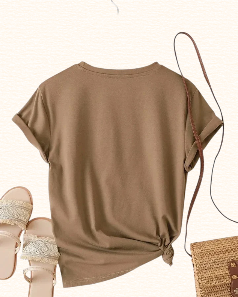 T-Shirt À Double Cœur Pour Femme | Col Rond
