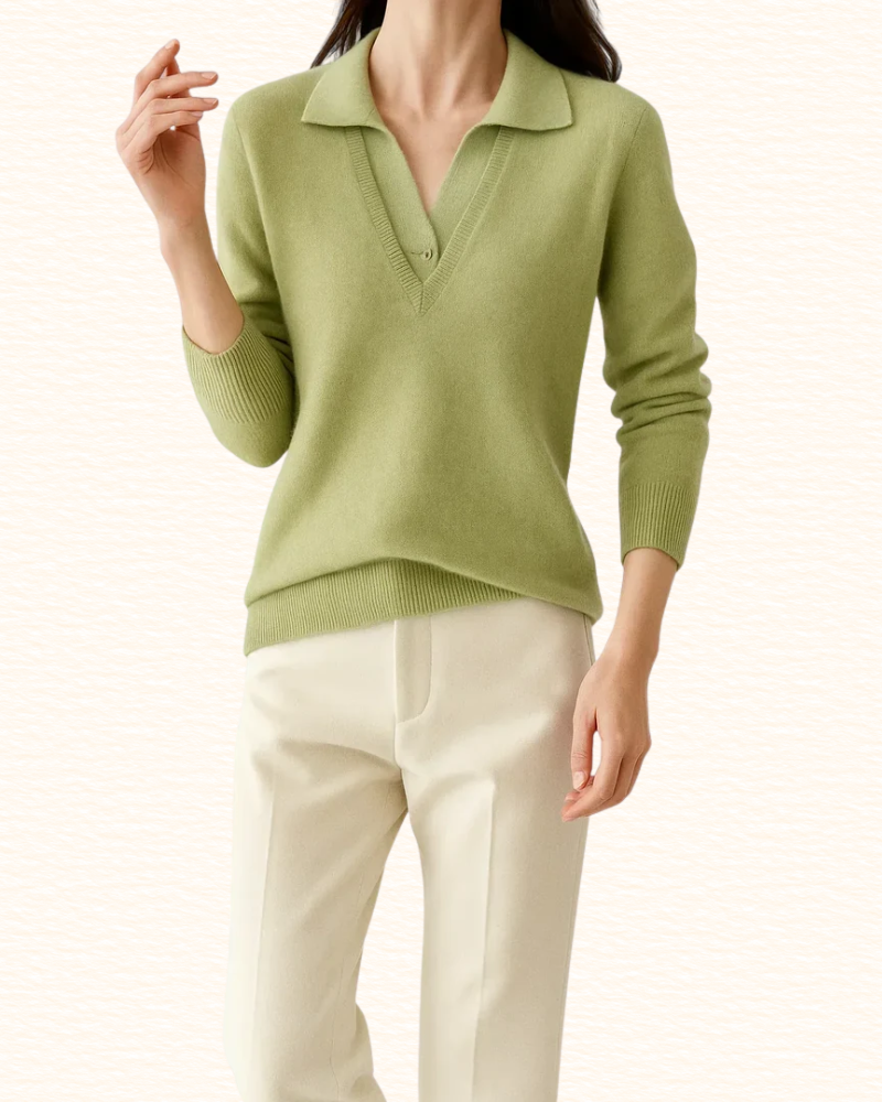 Pull À Col Chemise Pour Femme | Effet Superposé