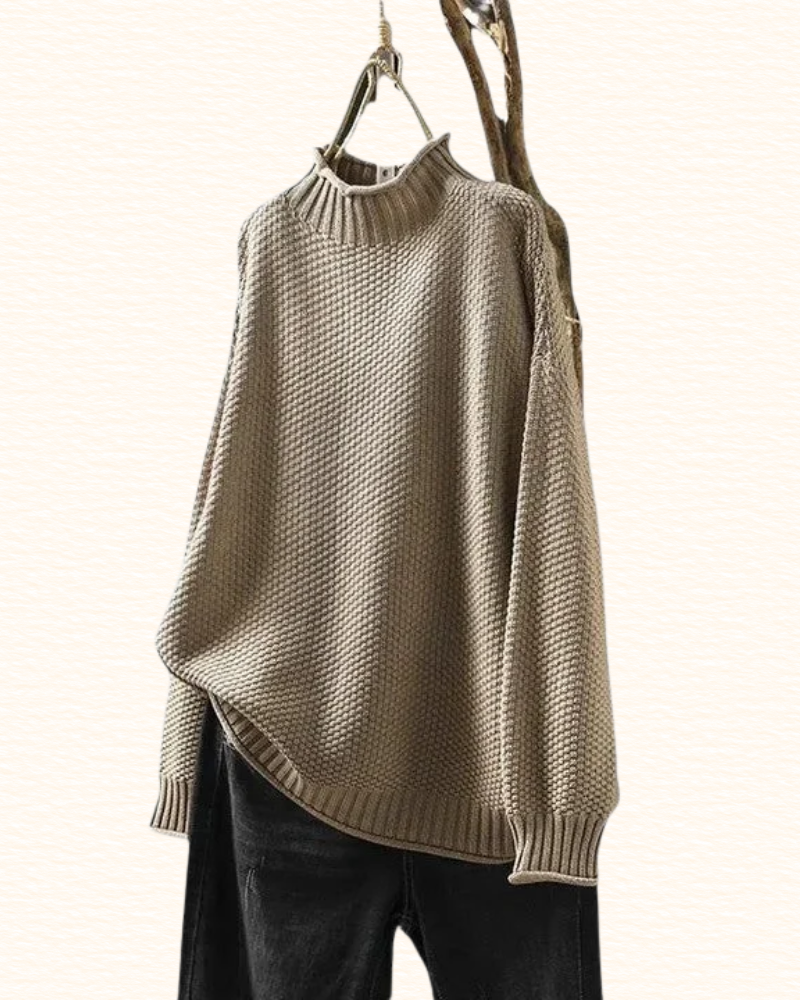 Pull Texturé Pour Femme | Col Montant