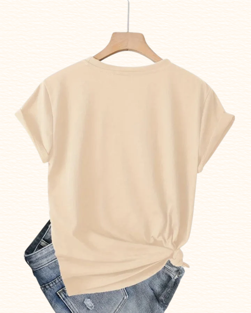 T-Shirt À Double Cœur Pour Femme | Col Rond