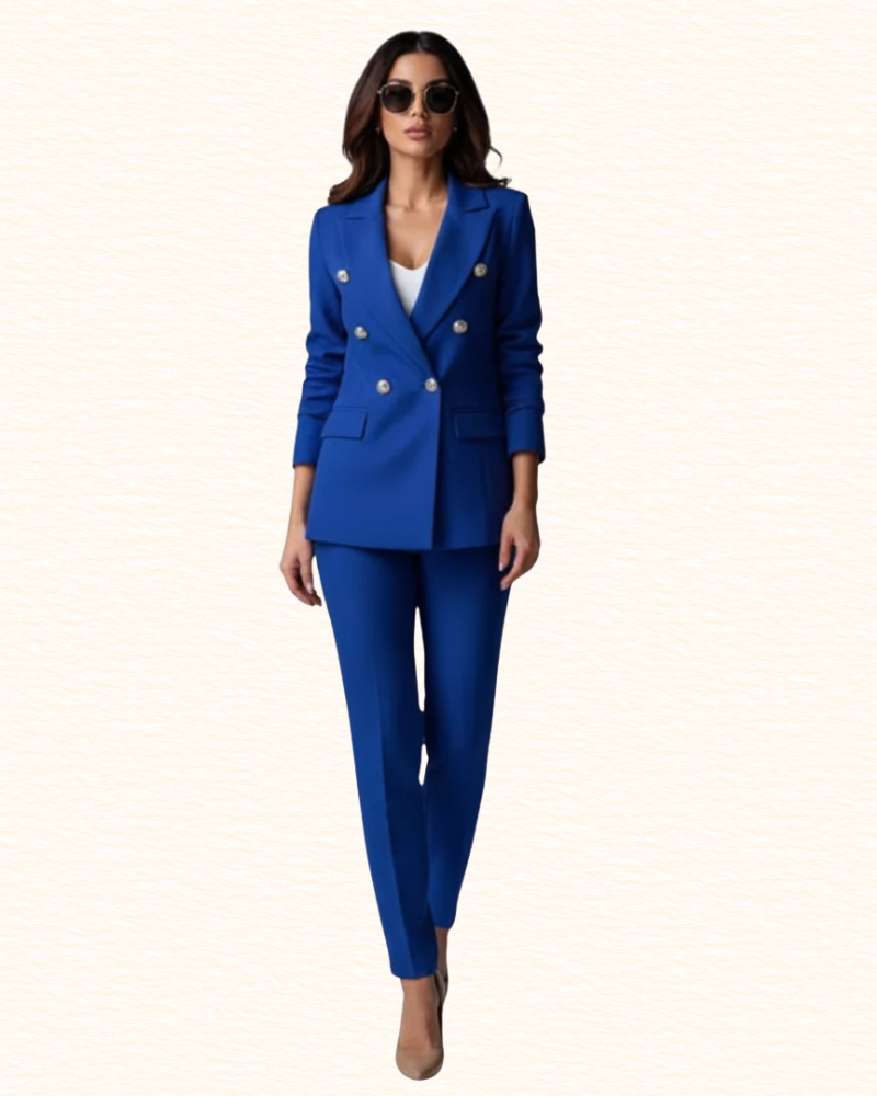 Tailleur Deux Pièces Pour Femme | Blazer Croisé Et Pantalon