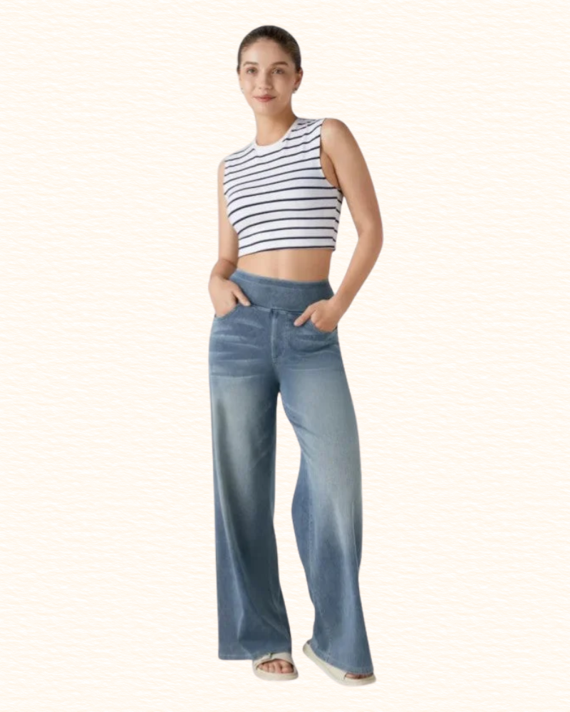 Pantalon À Jambes Larges Pour Femme | Taille Haute