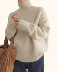 Pull Uni À Col Montant Pour Femme | Finitions Côtelées