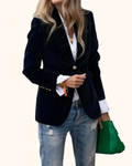Blazer À Bouton Doré Pour Femme | Col À Revers