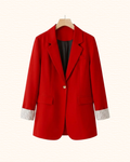 Blazer Uni Pour Femme | Revers De Manches Rayés