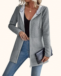 Veste Texturée Pour Femme | Capuche Et Coupe Longue