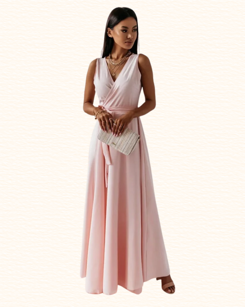 Robe Cache-Cœur Sans Manches Pour Femme | Maxi