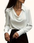 Blouse À Col Drapé Pour Femme | Manches Longues