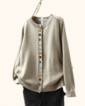 Cardigan À Col Rond Pour Femme | Boutons Décoratifs