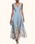 Robe Fleurie À Col V Pour Femme | Midi