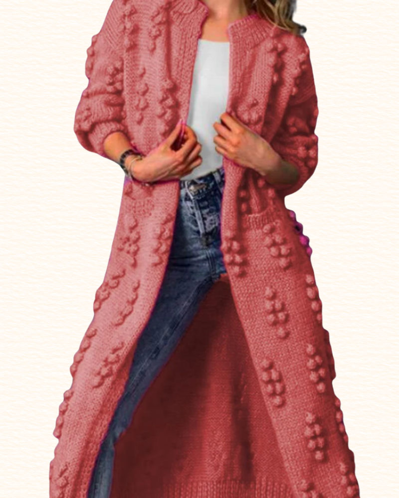 Cardigan Long Ouvert Pour Femme | Détails En Relief