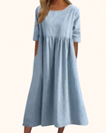 Robe À Taille Empire Et Poches Pour Femme | Midi