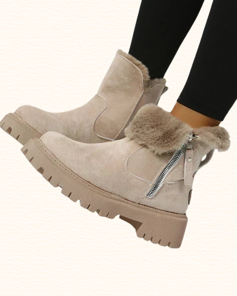 Bottines Zippées Pour Femme | Semelle Crantée