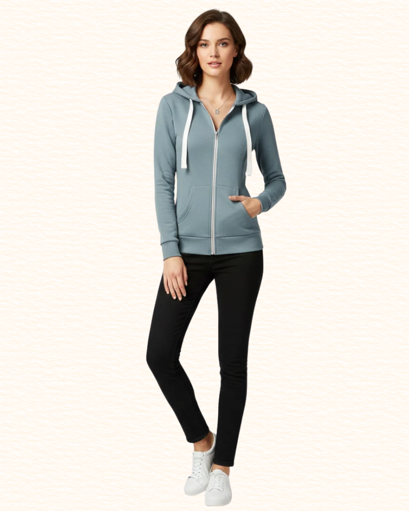 Sweat Zippé À Capuche Pour Femme | Poches Avant