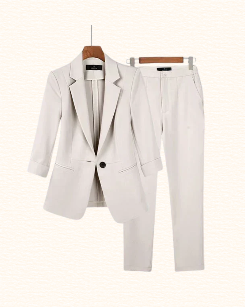 Tailleur Deux Pièces Pour Femme | Blazer Et Pantalon Droit