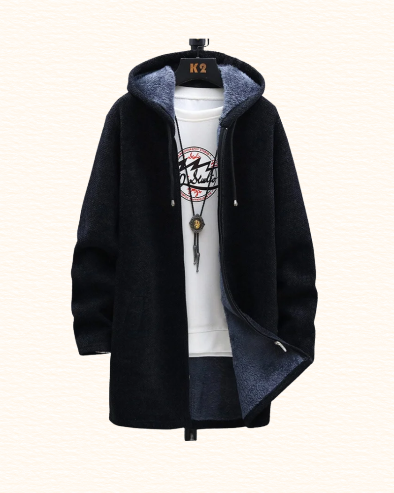 Gilet Long À Capuche Pour Femme | Fermeture Zippée