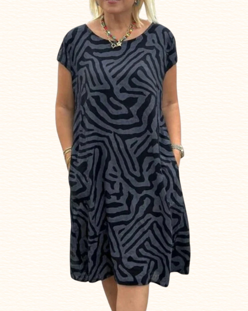 Robe À Motifs Graphiques Pour Femme | Midi