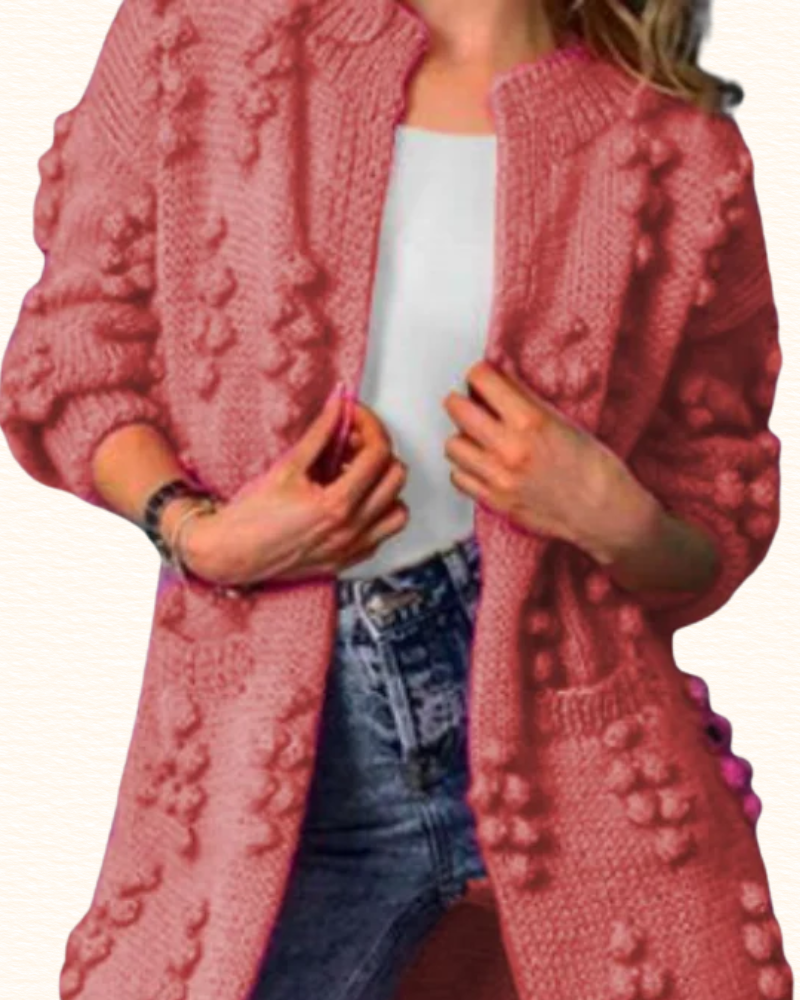 Cardigan Long Ouvert Pour Femme | Détails En Relief