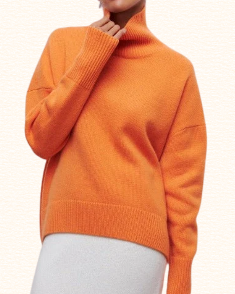 Pull Ample À Col Roulé Pour Femme | Épaules Tombantes