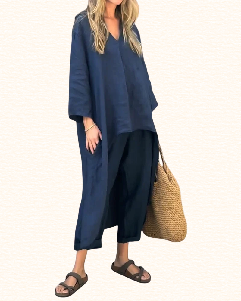 Ensemble Uni Pour Femme | Tunique Et Pantacourt Large
