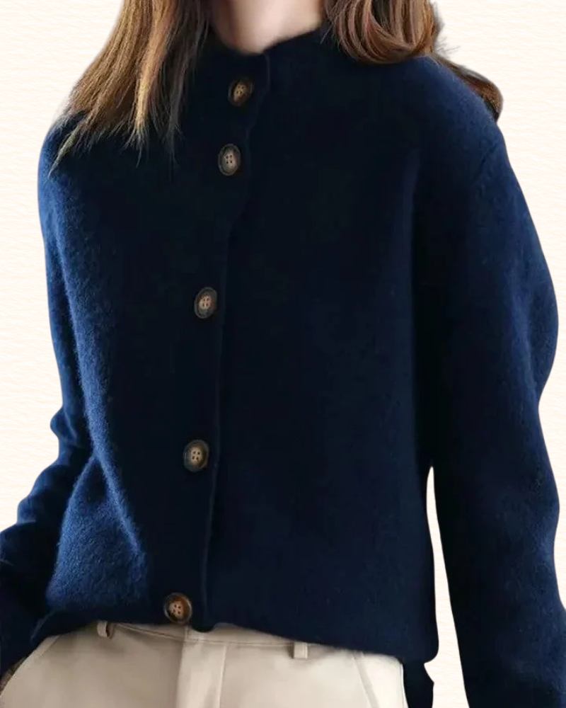Cardigan À Col Rabattu Pour Femme | Boutons Contrastants