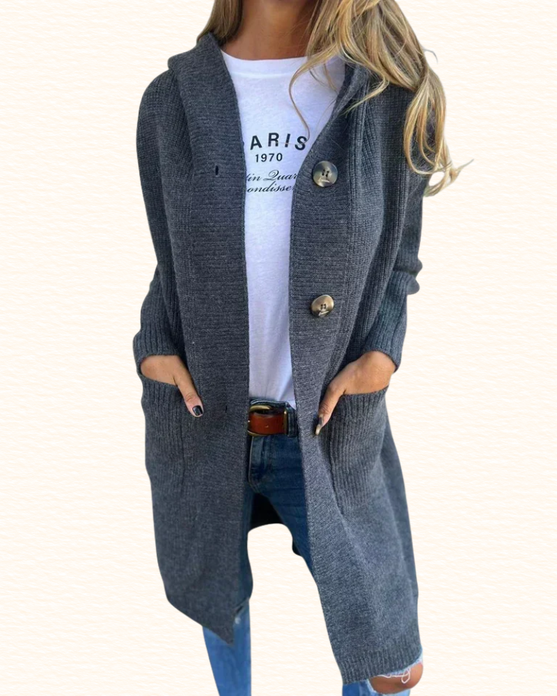 Cardigan Long Boutonné Pour Femme | Poches Avant