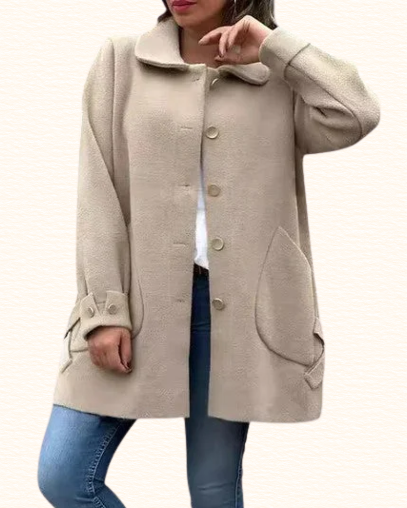 Manteau À Col Rabattu Pour Femme | Poches Plaquées