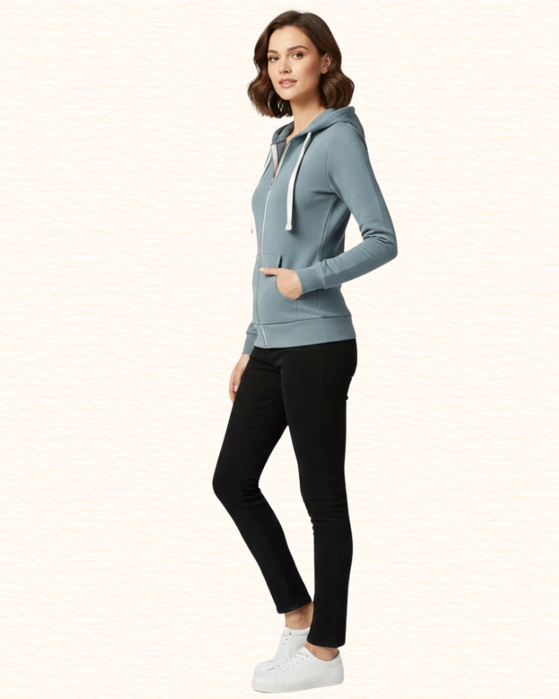 Sweat Zippé À Capuche Pour Femme | Poches Avant