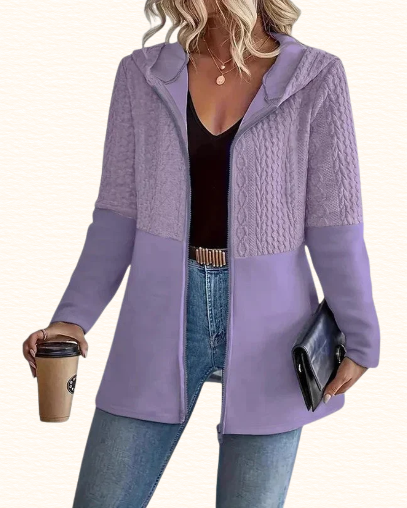 Veste Texturée Pour Femme | Capuche Et Coupe Longue