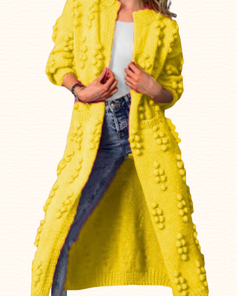 Cardigan Long Ouvert Pour Femme | Détails En Relief