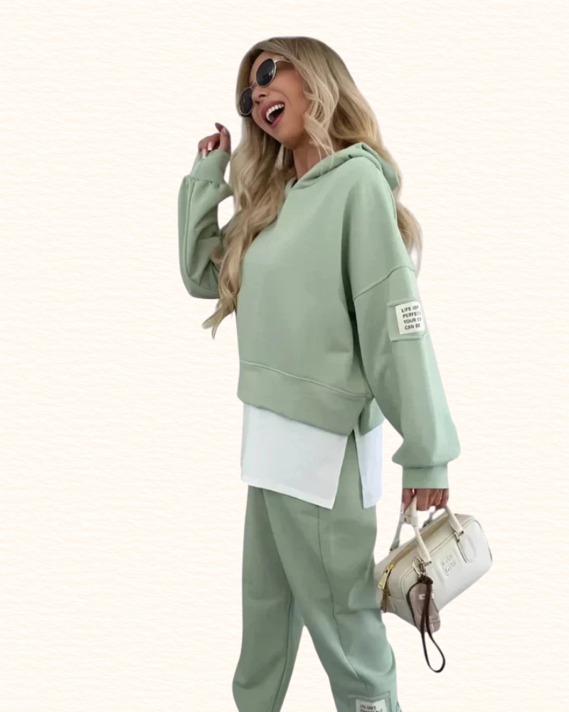 Ensemble De Jogging Pour Femme | Sweat À Capuche Bicolore