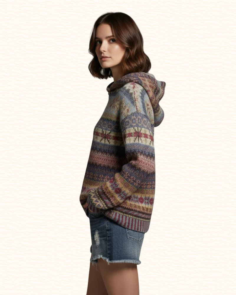 Sweat À Capuche Pour Femme | Motifs Géométriques Multicolores