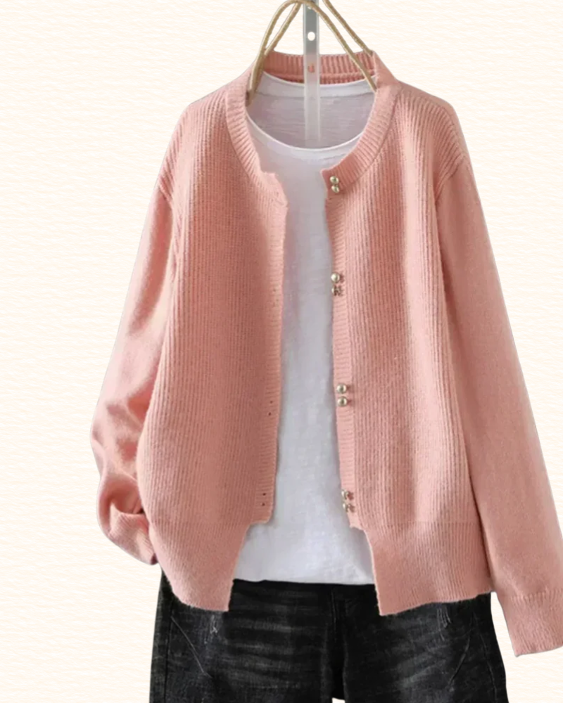 Cardigan À Boutons Effet Perle Pour Femme | Col Rond