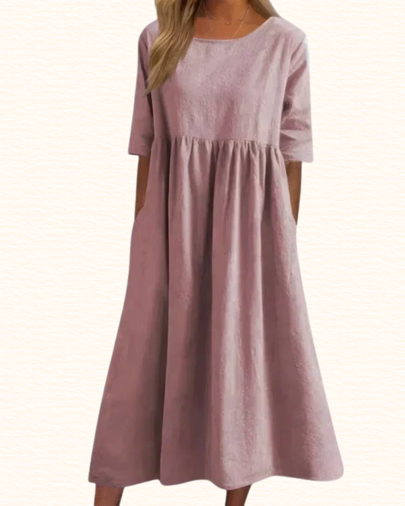Robe À Taille Empire Et Poches Pour Femme | Midi