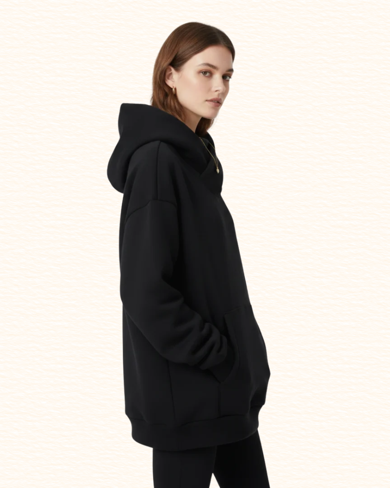 Sweat Ample À Capuche Pour Femme | Col Montant