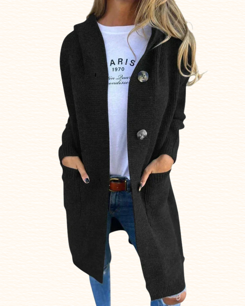 Cardigan Long Boutonné Pour Femme | Poches Avant