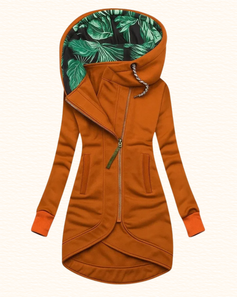 Manteau À Capuche Pour Femme | Fermeture Asymétrique