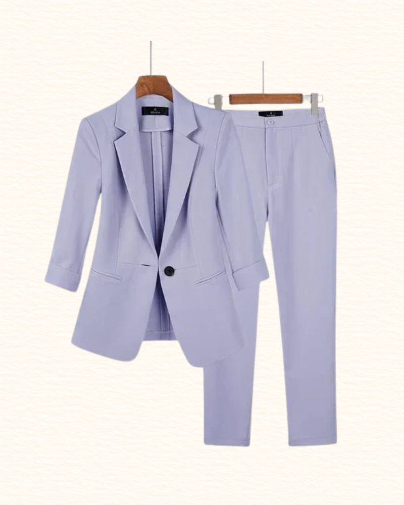 Tailleur Deux Pièces Pour Femme | Blazer Et Pantalon Droit