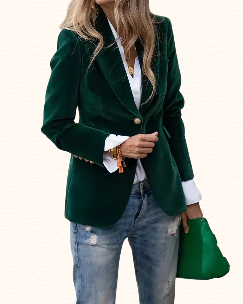 Blazer À Bouton Doré Pour Femme | Col À Revers