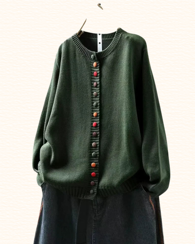 Cardigan À Col Rond Pour Femme | Boutons Décoratifs