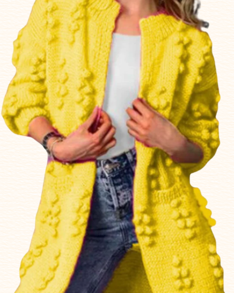 Cardigan Long Ouvert Pour Femme | Détails En Relief