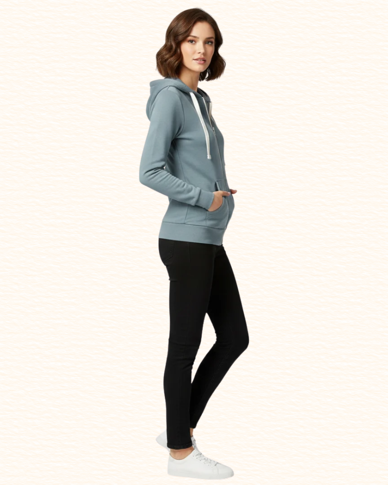 Sweat Zippé À Capuche Pour Femme | Poches Avant