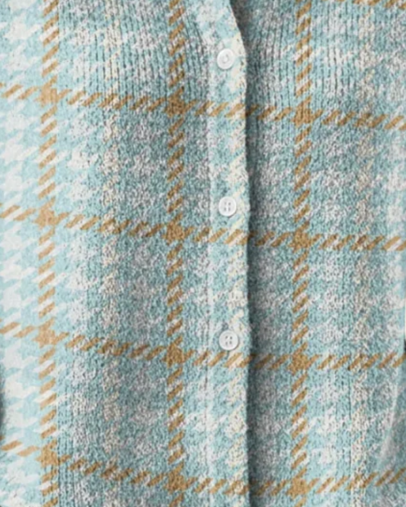 Chemisier À Carreaux Pastel Pour Femme | Col Classique