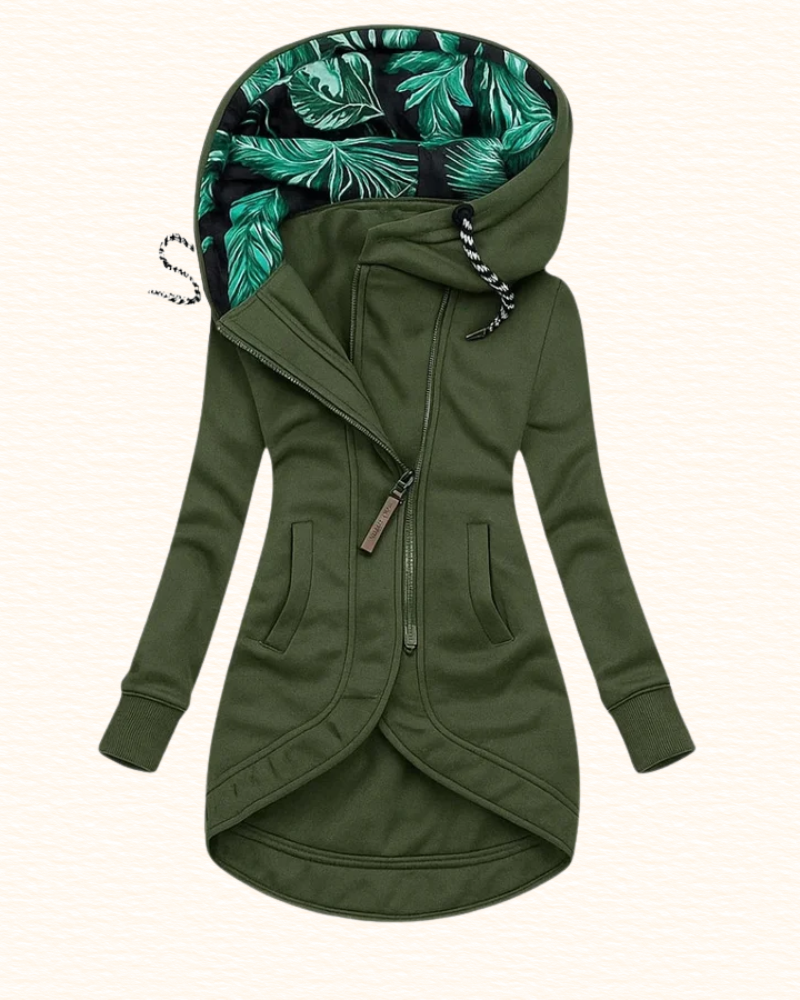 Manteau À Capuche Pour Femme | Fermeture Asymétrique