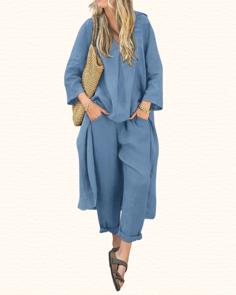 Ensemble Uni Pour Femme | Tunique Et Pantacourt Large