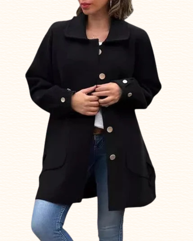 Manteau À Col Rabattu Pour Femme | Poches Plaquées