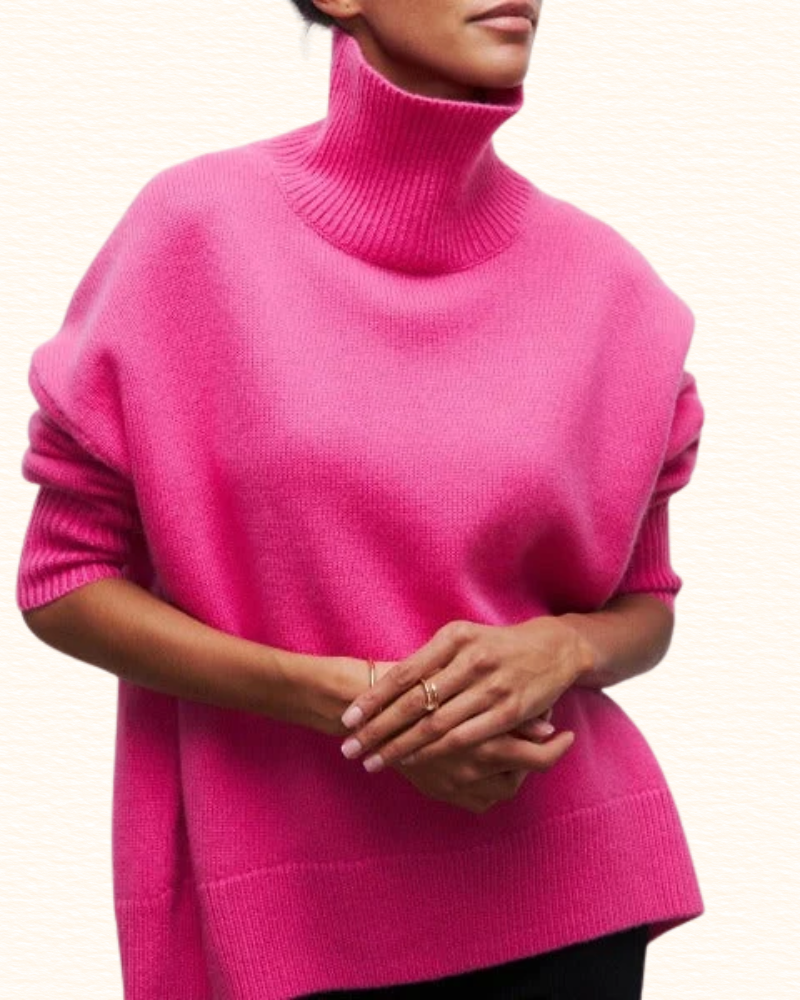 Pull Ample À Col Roulé Pour Femme | Épaules Tombantes