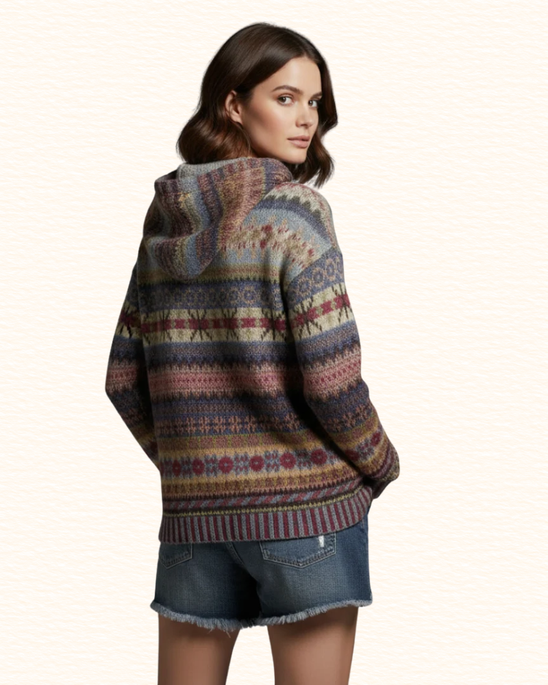 Sweat À Capuche Pour Femme | Motifs Géométriques Multicolores