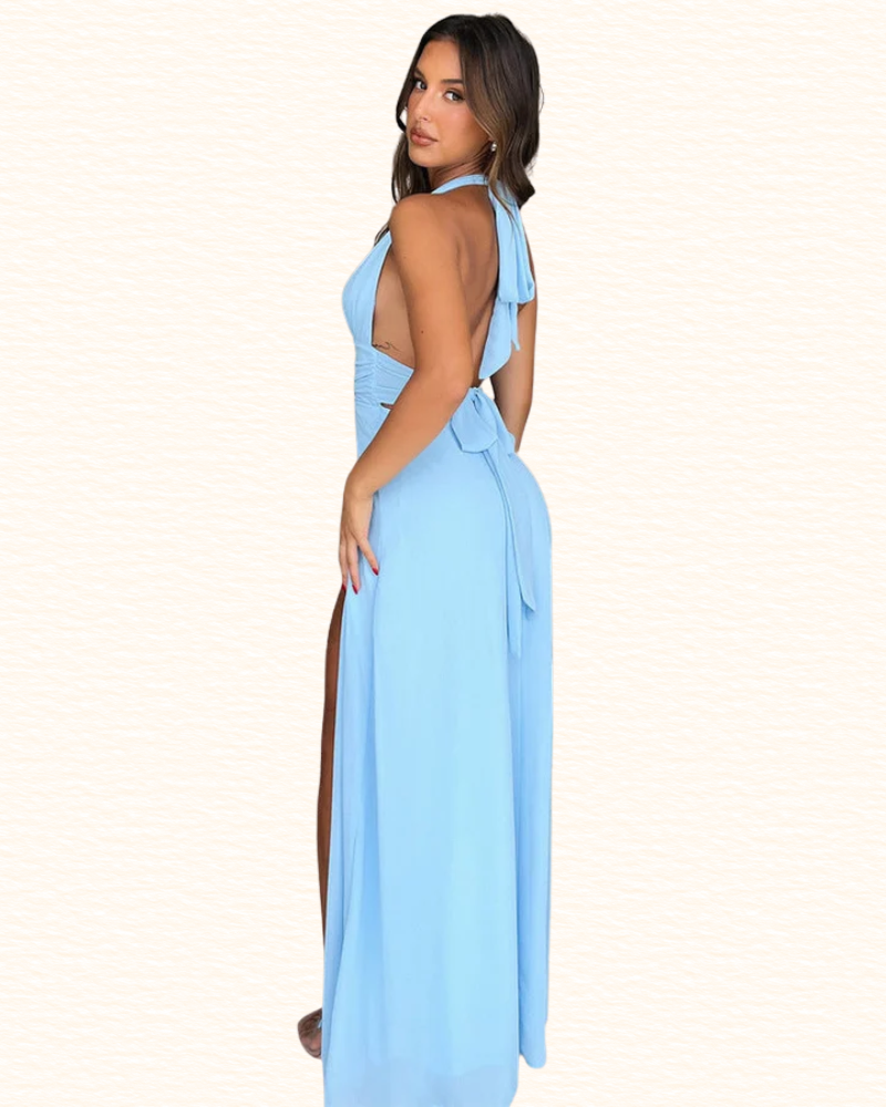 Robe Fendue À Décolleté Plongeant Pour Femme | Maxi